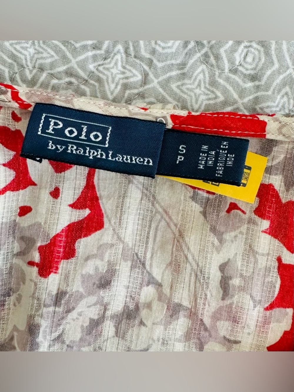 POLO RALPH LAUREN Evee Ruffled Floral Cotton Voile Wrap Top Red Gray Size S - Picture 8 of 14
